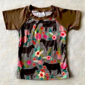 Kids Boutique Floral Cow Shirt